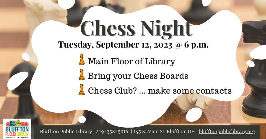 Background of a photo of a chess board in shades of brown. White blob with text description.