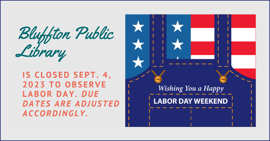 Gray background. Rectangle on the right with navy overalls over an American Flag. Text in teal and orange.