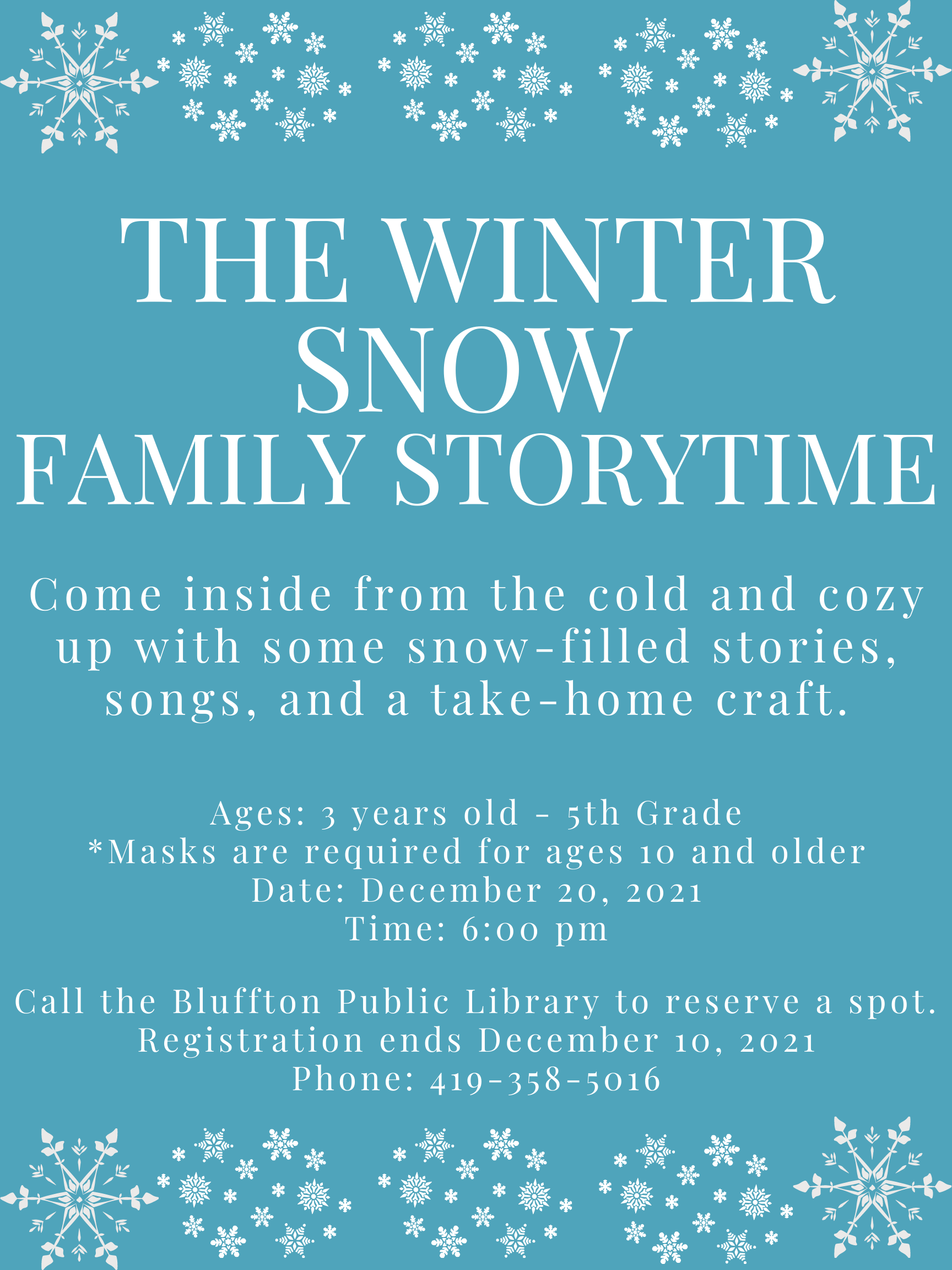 Flyer with snowflake graphics