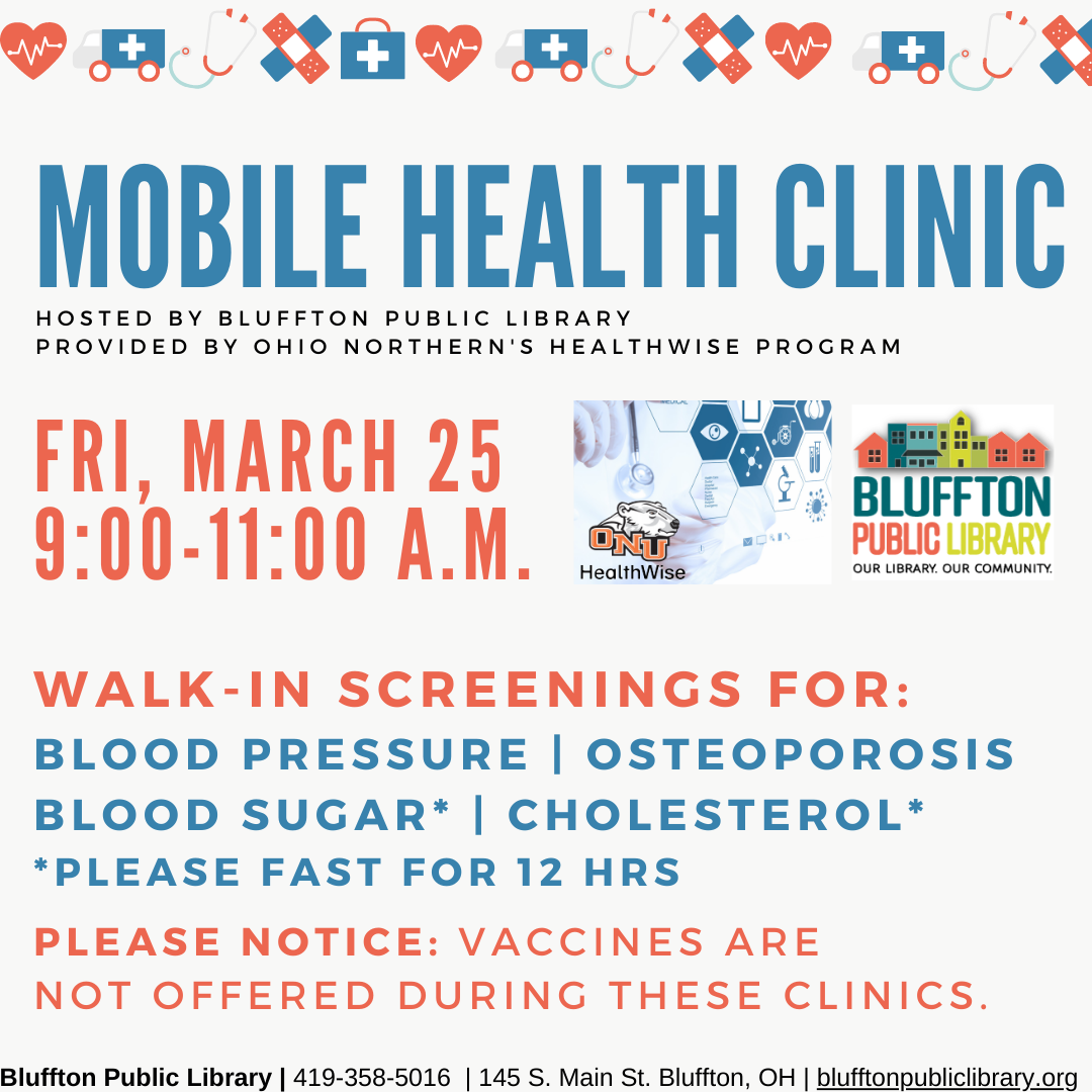 Mobile Health Clinic logo and library logo