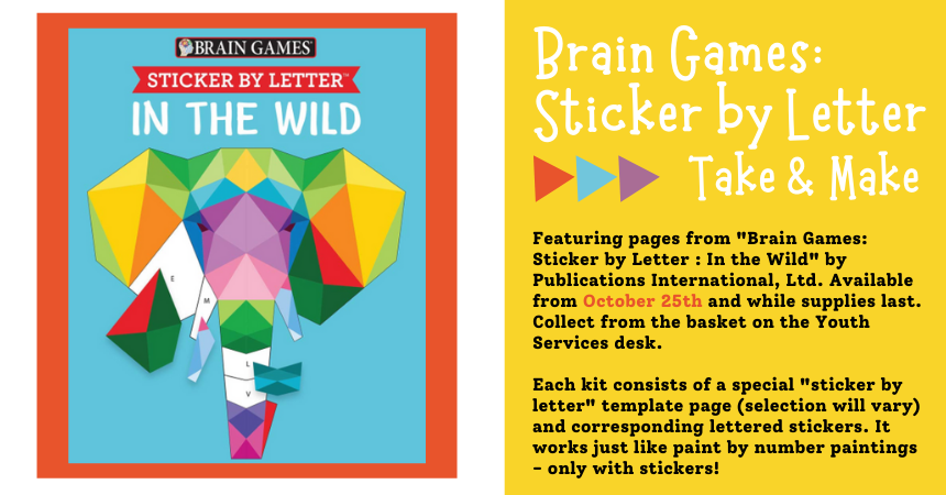 Image of book cover with a sticker by letter elephant and description of Take & Make