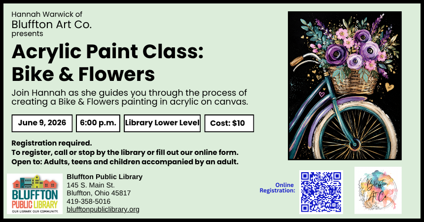 Acrylic Art Class: Bike &amp; Flowers