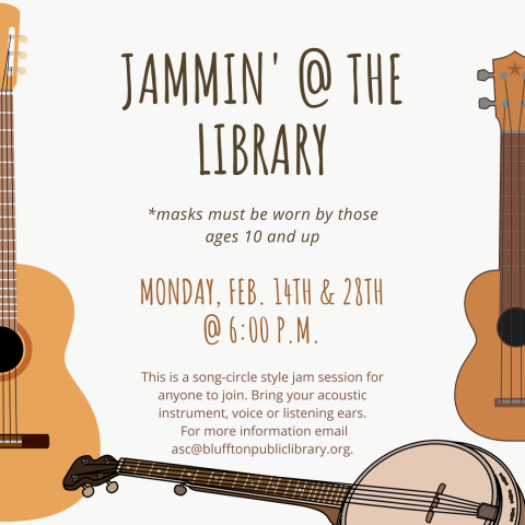 Images of guitar, ukulele, and banjo