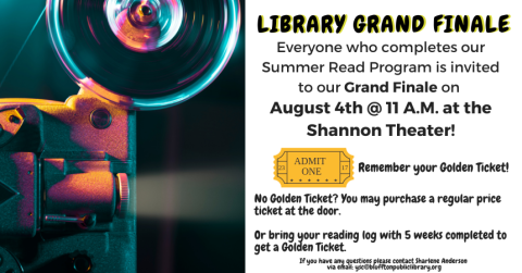 Photo of a movie projector. Black printed text to the right of photo.