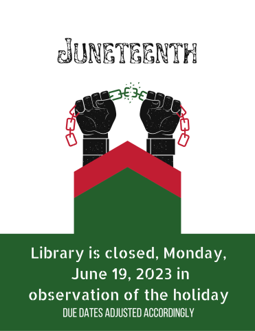 White background, forest green block on bottom, black hands breaking chains. Black and white text.