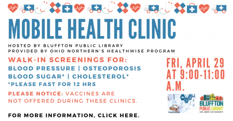 ONU and Bluffton Public Library logos with text