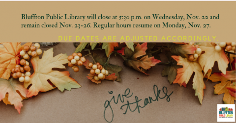 Light brown background; orange and brown and tan leaves, pine cones. Black text.