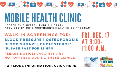 Flyer with info about Mobile Health Clinic