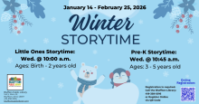 Winter Storytimes: January 14 through February 25